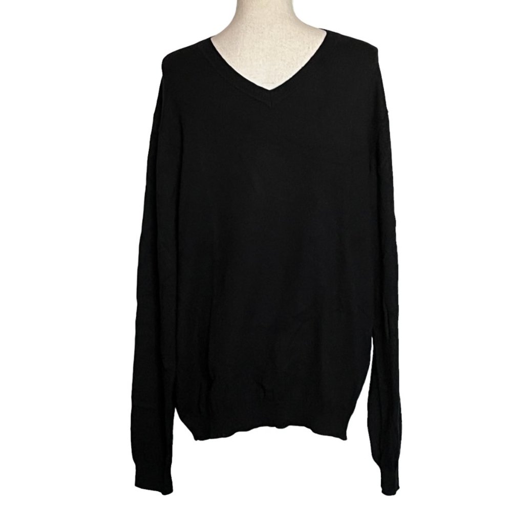 Pronto Uomo Cotton Cashmere Blend Lightweight Long Sleeve V-Neck Sweater Size XL